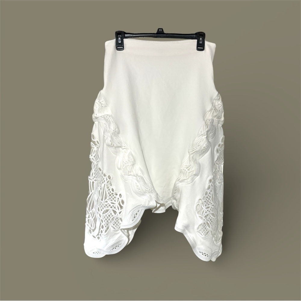 Jonathan Simkhai Asymmetrical White Lace Skirt Size M - Picture 2 of 6